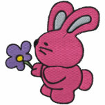 Roze Konijntje met Paarse Bloem