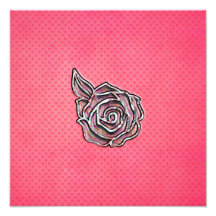 Roze leuk girly bloemenstippatroon foto print