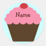 Roze Liefde Gepersonaliseerde Sticker Cupcake