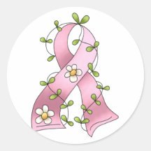 Roze Lint Ronde Stickers