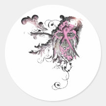 roze lint stammen sticker
