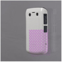 Roze met Wit de geval-Partner van de Stip Geval Blackberry Bold Case