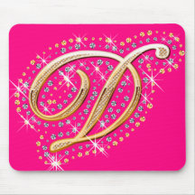 Roze Mousepad met Aanvankelijke D Muis Mat
