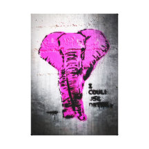Roze Olifant Graffiti Canvas Print