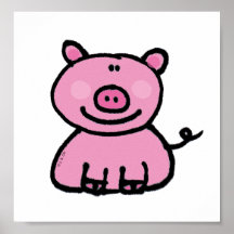 Roze piggy poster