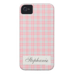 Roze Plaid Case-Mate iPhone 4 Hoesje