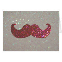 Roze Snor Bling (Faux schittert Grafisch) Kaart