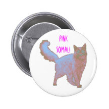 Roze Somalische Kat Speld Button