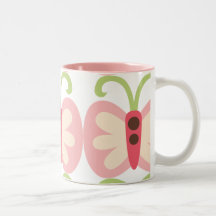 Roze Vlinder Koffie Mok