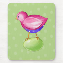 Roze Vogel groene Mousepad Muismatten