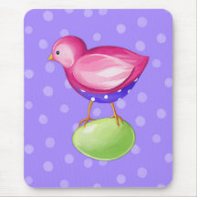 Roze Vogel paarse Mousepad Muismatten