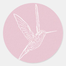 Roze & Witte Kolibrie Ronde Sticker