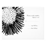 RSVP l'épousant floral abstrait noir et blanc Faire-part