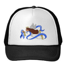 "Ruban bleu ange ethnique de conscience" Casquettes