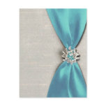 Ruban bleu de satin de Tiffany avec la copie de bi Carte Postale