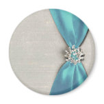 Ruban bleu de satin de Tiffany avec la copie de bi