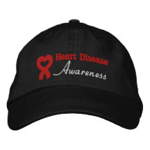 Ruban de conscience de maladie cardiaque casquettes de baseball brodées