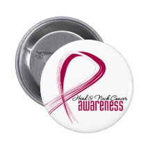 Ruban de grunge de conscience de cancer de la tête badge avec épingle