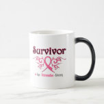 Ruban de tribal de survivant de cancer du sein mugs à café