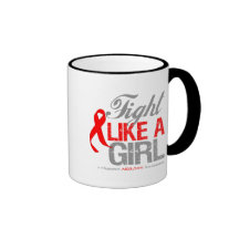 Ruban d'HIV de SIDA - combat comme une fille Tasse À Café