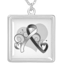 Ruban floral de coeur de Cancer carcinoïde Collier Personnalisé
