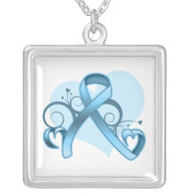 Ruban floral de coeur de cancer de la prostate collier personnalisé