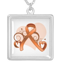 Ruban floral de coeur de Cancer de leucémie Collier Personnalisé