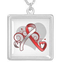 Ruban floral de coeur de Cancer oral Colliers