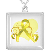 Ruban floral de coeur de conscience d'endométriose pendentif