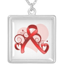 Ruban floral de coeur de la maladie de course pendentif
