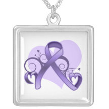 Ruban floral de coeur de lymphome de Hodgkins Colliers Personnalisés