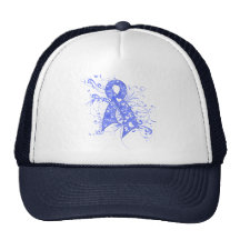 Ruban floral de remous de cancer de l'intestin casquettes de camionneur