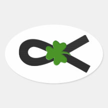 Ruban noir de shamrock autocollants