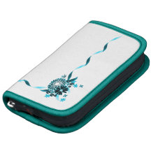 Rubans cyan/turquoises et folio de Rickshaw de fle Agenda Folio