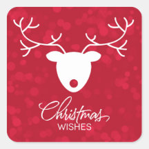 Rudolph Christmas Wishes Seal Vierkant Stickers