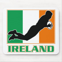 rugby jouant le drapeau de l'Irlande d'essai de pl Tapis De Souris