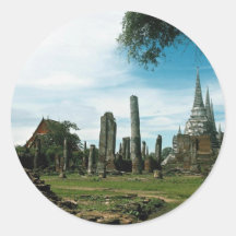 Ruines antiques de temple, près de Bangkok, la Tha Autocollants
