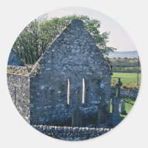 Ruines d'église, Islay, Ecosse Autocollants Ronds