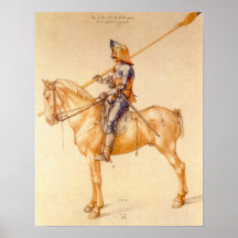 Ruiter in het pantser door Albrecht Durer Afdruk