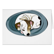 Rustend Puppy op een deken Wenskaarten