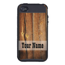 Rustic Bard Wood Planks faux texture customizable iPhone 4/4S Cover