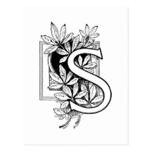 S initial carte postale