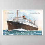 S.S. Revêtement d'océan vintage de Manhattan Posters
