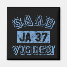 Saab Viggen - BLEU Magnets Pour Réfrigérateur