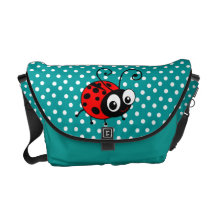 Sac bleu mignon de point de polka de coccinelle sacoches