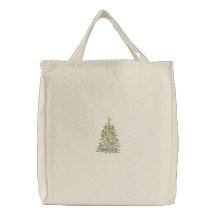 Sac brodé d'arbre de Noël