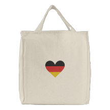 Sac brodé de "drapeau de coeur" de l'Allemagne d'a