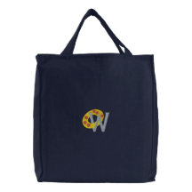 Sac brodé décoré d'un monogramme de plage de la le