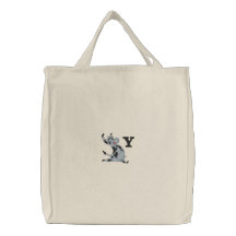 Sac brodé décoré d'un monogramme de vache à la let