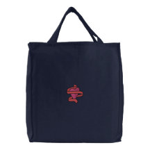 Sac brodé par coeur de ruban